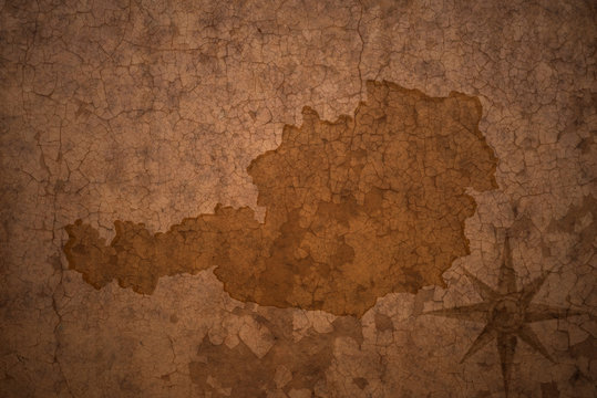 austria map on vintage crack paper background