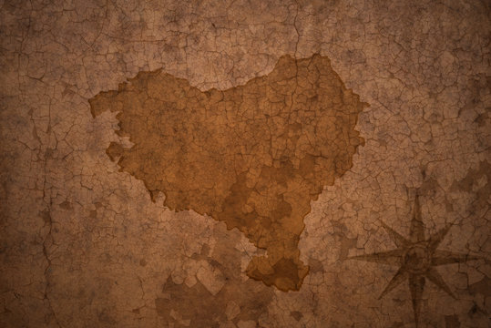 basque country map on vintage crack paper background
