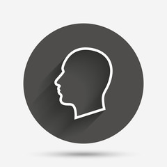 Head sign icon. Male human head.