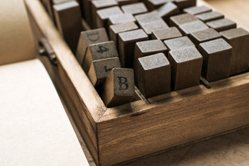 Wooden Stamps AlPhaBet digital and letters