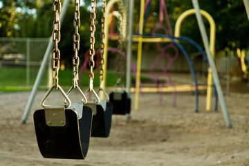 Empty childs swing set