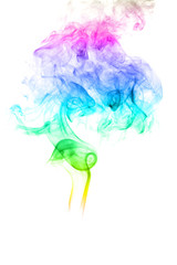 The movement of smoke cigarettes on a white background .