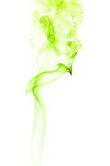 The movement of smoke cigarettes on a white background .