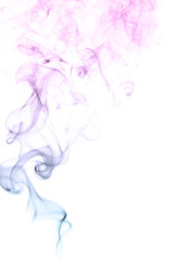 The movement of smoke cigarettes on a white background .