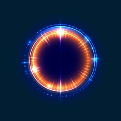 Abstract background with glowing circle frame.