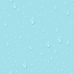 Water transparent drops seamless pattern.