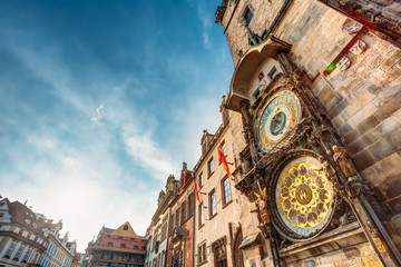 Obraz premium Tower With Astronomical Clock - Orloj In Prague, Czech Republic