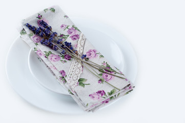 Dining table setting at Provence style,