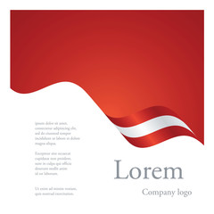 Fototapeta premium New brochure abstract design modular single pattern of wavy flag ribbon of Austria