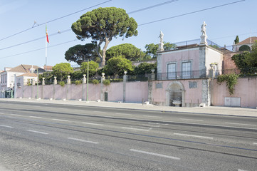 Fototapeta na wymiar Headquarters of the Presidency of the Portuguese Republic, Jardim Afonso de Albuquerque square, Lisbon, Portugal