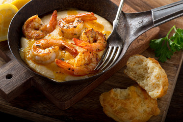 Cajun Style Shrimp and Grits - 121753700