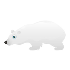 Polar bear isolated on white background. Vector illustration