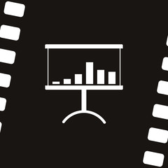 Flat paper cut style icon of a presentation stand