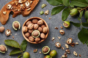 Fresh walnuts bowl