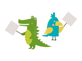 Cute animals vector character