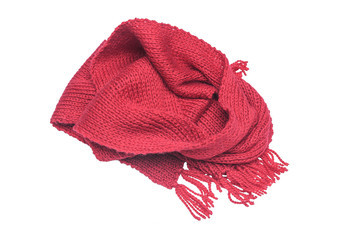 Red scarf on a white background.