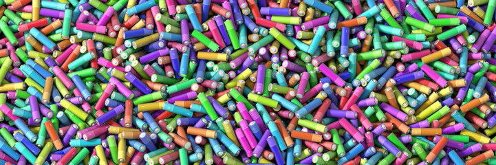 Infinite alkaline batteries three dimensional render