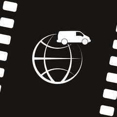 Flat paper cut style icon of vehicle