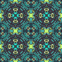 abstract geometric tiles bohemian pattern