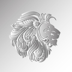 ornamental decorative lion in 3D style.