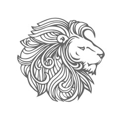 Ornamental decorative lion in zentangle style.