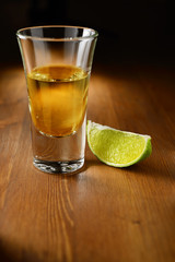 Tequila on bar counter