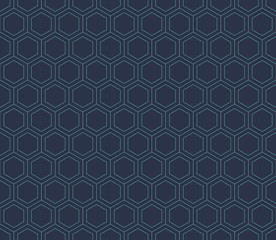 Seamless neon blue hexagon pattern vector