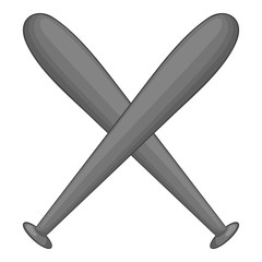 Bats icon in black monochrome style isolated on white background. Sport symbol vector illustration