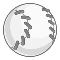 Baseball icon in black monochrome style isolated on white background. Sport symbol vector illustration
