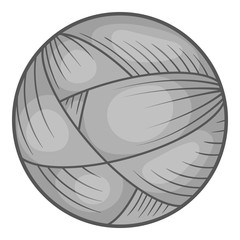 Ball of yarn icon in black monochrome style isolated on white background. Knitting symbol vector illustration
