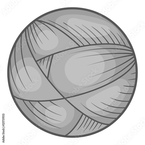 "Ball of yarn icon in black monochrome style isolated on white