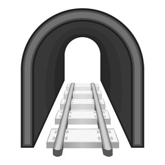 Rails icon in black monochrome style isolated on white background. Railway symbol vector illustration