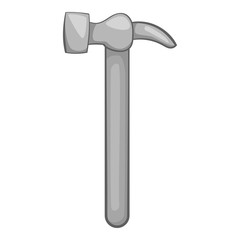 Hammer icon in black monochrome style isolated on white background. Tools symbol vector illustration