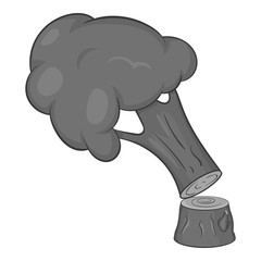 Felled tree icon in black monochrome style isolated on white background. Felling symbol vector illustration