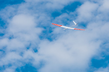 RC soaring plane on blue sky