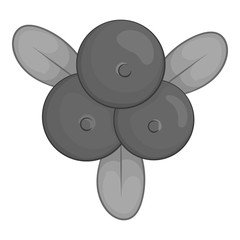 Berries icon in black monochrome style isolated on white background. Food symbol vector illustration