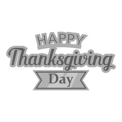 Happy thanksgiving day icon in black monochrome style isolated on white background. Holiday symbol vector illustration