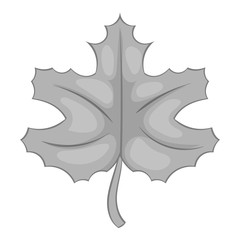 Autumn leaf icon in black monochrome style isolated on white background. Plant symbol vector illustration