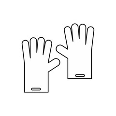 Gloves for cleaning icon in outline style isolated on white background. Accessory symbol vector illustration