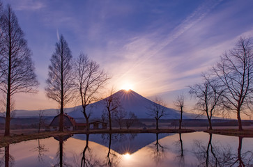 Fuji Daimond , Sunrise at Top of Mt. Fuji in winter