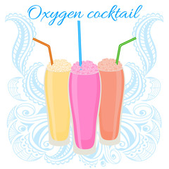 Oxygen cocktail icon with straw