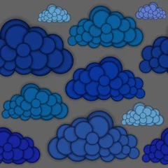 Foto op Canvas Seamless pattern with clouds. Convex round shapes. Vector illustration, eps10 © leila_divine