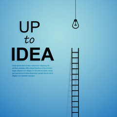 Ladder to idea. Vector minimalistic design competition concept.