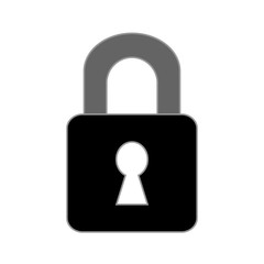 Lock symbol icon on white background. Vector illustration.
