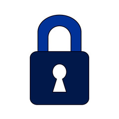 Lock symbol icon on white background. Vector illustration.