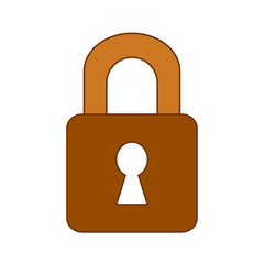 Lock symbol icon on white background. Vector illustration.