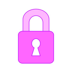 Lock symbol icon on white background. Vector illustration.