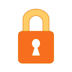 Lock symbol icon on white background. Vector illustration.