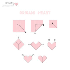 Step by step instructions how to make origami. An Easy Heart.