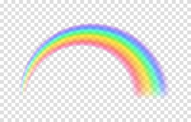 Transparent rainbow. Vector illustration. Realistic raibow on transparent background.